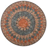 vidaXL Ensemble de bistro 3 Pièces mosaïque Carreau céramique Orange/Gris
