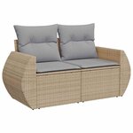 vidaXL Ensemble de canapé de jardin 9 Pièces beige et gris clair