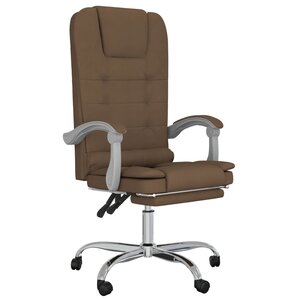 Fauteuil de massage inclinable de bureau informatique étude tissu brun 02_0025420