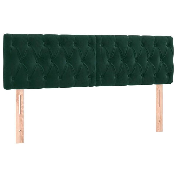 vidaXL Têtes de lit 2 Pièces Vert foncé 80x7x78/88 cm Velours