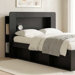 vidaXL Cabinet de Tête de Lit avec stockage Noir Bois d’ingénierie