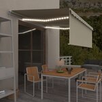 vidaXL Auvent manuel rétractable avec store et LED 4 5x3 m Crème