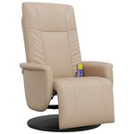 vidaXL Fauteuil inclinable de massage repose-pieds cappuccino