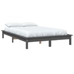 vidaXL Cadre de lit sans matelas gris 160x200 cm bois massif