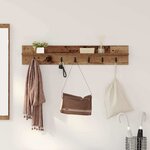 vidaXL Porte-manteau mural avec étagère Bois ancien 100 x 10.5 x 18 cm