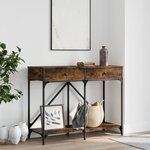vidaXL Table console chêne fumé 100x39x78 5 cm bois d'ingénierie