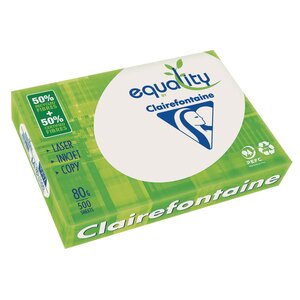 Papier A4 blanc 80g Equality recyclé - Ramette de 500 feuilles (boîte 5 x 500 feuilles)