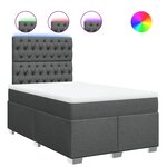 vidaXL Sommier à lattes de lit avec matelas Gris foncé 120x200cm Tissu