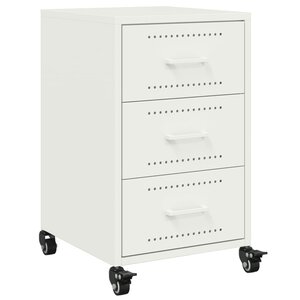 vidaXL Table de chevet blanc 36x39x59 cm acier