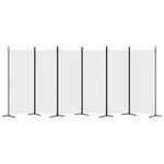 vidaXL Cloison de séparation 6 panneaux Blanc 520x180 cm Tissu