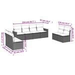 vidaXL Salon de jardin 8 Pièces avec coussins gris résine tressée