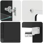 vidaXL Meuble mural avec porte Noir 55 x 29 x 100 cm Bois d'ingénierie