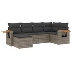 vidaXL Salon de jardin 7 Pièces avec coussins noir résine tressée