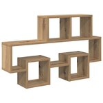 vidaXL Étagère Murale avec étagère chêne artisanal 82 x 15 x 51 cm