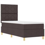 vidaXL Lit avec sommier marron foncé 80x200 cm Tissu