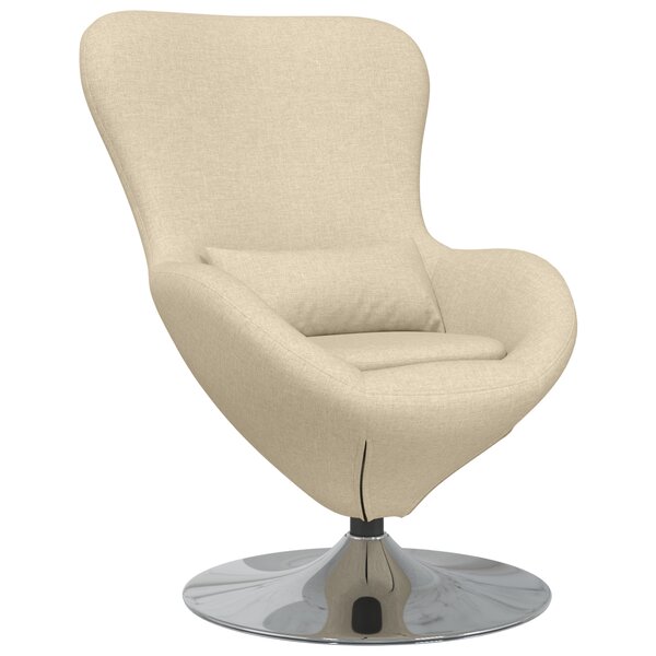 Fauteuil œuf vidaXL en tissu crème