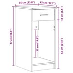 vidaXL Support de tour d'ordinateur avec tiroir vieux bois 35x45x77 cm