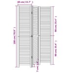 vidaXL Cloison de séparation 3 panneaux blanc bois de paulownia massif