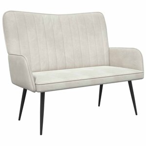 vidaXL Sofa 2 places Crème 115 x 61 x 87 cm Velours (V)