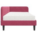 vidaXL Cadre de lit d'angle Bordeaux 90 x 190 cm Velours