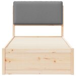 vidaXL Cadre de lit avec tête de lit rembourrée Gris clair 90 x 200 cm