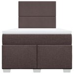 vidaXL Sommier à lattes de lit et matelas marron foncé 120x190cm tissu