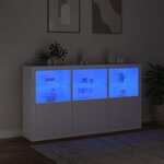 vidaXL Buffet avec lumières LED blanc 181 5x37x100 cm