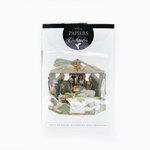 Carte de voeux noël pop up 3d - crèche - draeger paris