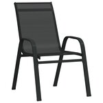 vidaXL Chaises empilables de jardin lot de 4 Noir Tissu textilène
