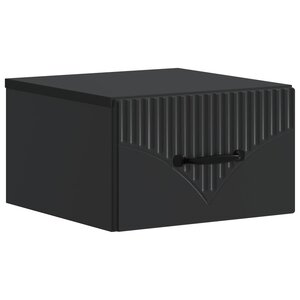 vidaXL Cabinet de chevet mural avec tiroir Noir 34 5 x 33 x 20 cm