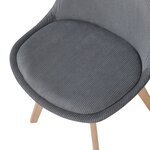 Lot de 4 chaises de salle à manger 82 x 49 x 54 cm moderne design robuste velours côtelé gris 03_0009825
