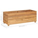 vidaXL Lit surélevé 100x40x38 cm bois de teck recyclé et acier