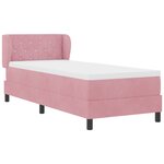 Lit boxspring vidaXL avec matelas rose 80x200 cm en velours
