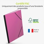 ACROPAQ Carton à dessin A3  A4- 34 x 452 cm- 2 Fermetures élastiques- Dos Extensible- Carton Renforcé- Ecologique FSC- Rose