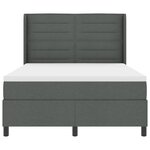 vidaXL Lit à ressorts avec matelas Gris foncé 140 x 200 cm tissu