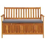 vidaXL Banc de rangement de jardin 120 cm Bois d'acacia solide