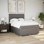 vidaXL Sommier à lattes de lit avec matelas Taupe 140x190 cm Tissu