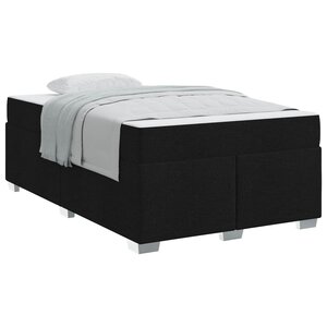 vidaXL Cadre de lit avec matelas Noir 120 x 200 cm tissu