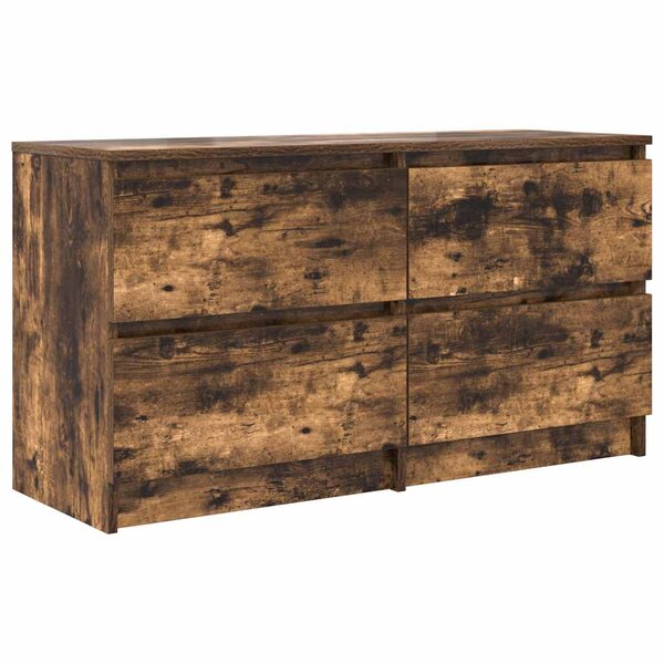 vidaXL Meuble TV chêne fumé 100x35x54 cm bois d'ingénierie