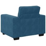 vidaXL Ensemble de canapés 3 Pièces avec coussins Bleu Velours