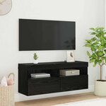 vidaXL Meuble TV mural Chêne noir 100 x 30 x 40 cm Bois d'ingénierie