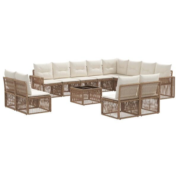 vidaXL Ensemble de canapé de jardin 13 Pièces Beige et blanc crème