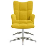 vidaXL Chaise de relaxation avec tabouret Jaune moutarde Velours