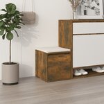 vidaXL Tiroir boîte Chêne fumé 40 5x40x40 cm Bois d'ingénierie