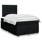 vidaXL Sommier à lattes de lit avec matelas noir 120x190 cm tissu