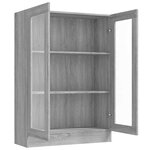 vidaXL Armoire à vitrine Sonoma gris 82 5x30 5x115cm Bois d'ingénierie