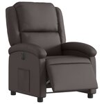 vidaXL Fauteuil inclinable électrique marron foncé cuir véritable