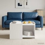 vidaXL Table basse Blanc 50 5 x 50 x 33 cm Bois d'ingénierie