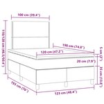vidaXL Sommier à lattes de lit et matelas marron foncé 120x190cm tissu