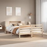 vidaXL Lit bibliothèque sans matelas 140x200 cm bois massif de pin